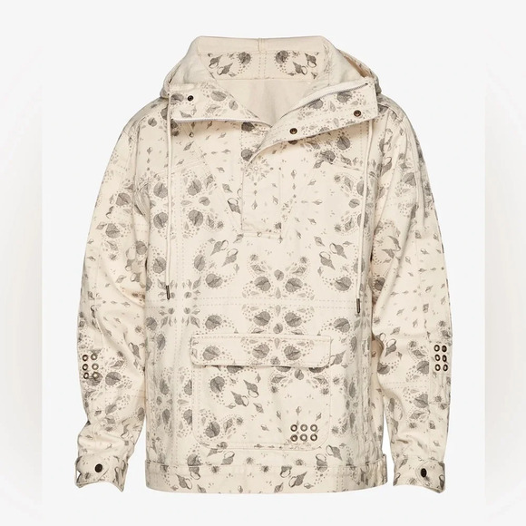 SER.O.YA- Unisex Braxton 1/4 zip denim- Shell Bandana- NWT SIZE small MSRP $325 - Picture 1 of 4